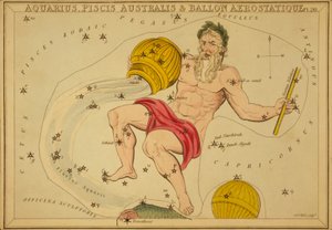 Aquario, Piscis Australis e Ballon Aerostatique, illustrazione da 