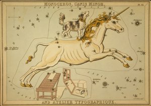 Monoceros, Canis Minor e Atelier Typographique, illustrazione da 