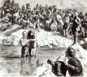 Un Battesimo di Indiani Nordamericani - Mormoni che si Spacciano per Apostoli di Cristo, 1892