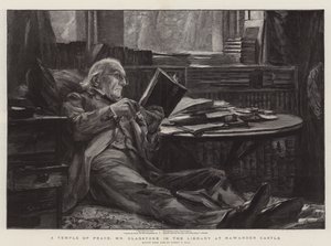 Un Tempio della Pace, Mr Gladstone nella Biblioteca del Castello di Hawarden