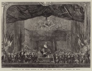 Celebrazione del centenario di Voltaire al Teatro Gaite, Parigi, Victor Hugo che si rivolge all