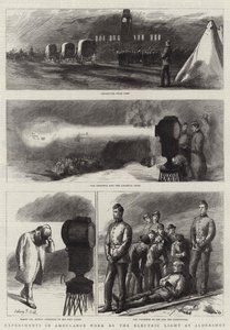 Esperimenti di Lavoro in Ambulanza con la Luce Elettrica ad Aldershot da Sydney Prior Hall