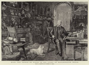 S.A.R. il Principe di Galles nel suo studio a Marlborough House da Sydney Prior Hall