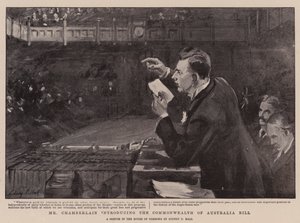 Il signor Chamberlain introduce il Commonwealth of Australia Bill da Sydney Prior Hall
