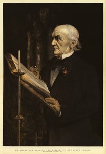 Mr Gladstone legge le lezioni nella chiesa di Hawarden