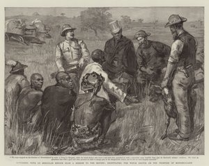 Ritorno con gli inviati di Lo Bengula da una missione ai britannici, propiziando il dottore stregone alla frontiera del Matabeleland da Sydney Prior Hall