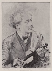 Senor Sarasate, il violinista spagnolo, che ha appena concluso una visita a Londra