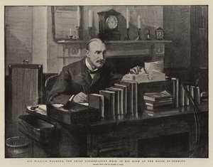 Sir William Walrond, il capo dei conservatori, nella sua stanza alla Camera dei Comuni da Sydney Prior Hall