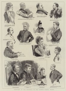 Schizzi alle riunioni del Consiglio scolastico di Londra da Sydney Prior Hall