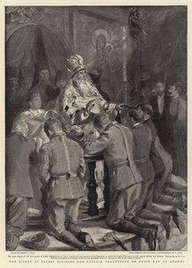 Il vescovo di Patrasso benedice i volontari inglesi in viaggio verso Atene da Sydney Prior Hall