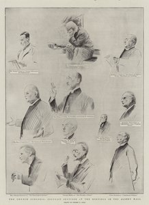 Il Congresso della Chiesa, schizzi di ritratti alle riunioni nella Albert Hall da Sydney Prior Hall