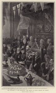 Il pranzo nella Guildhall, il Principe di Galles fa il suo discorso da Sydney Prior Hall