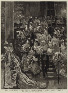 La visita reale in Irlanda, il salotto al Castello di Dublino, 9 aprile da Sydney Prior Hall