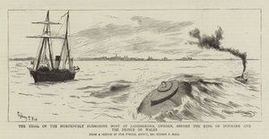 Il processo del sottomarino Nordenfelt a Landskrona, Svezia, davanti al re di Danimarca e al principe di Galles da Sydney Prior Hall