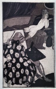 Erotismo: Giacomo Casanova che ritrae la sua amante allungata nuda su un divano da Sylvain Sauvage