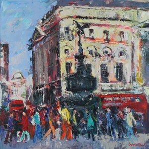Piccadilly People, 2024 (acrilico) da Sylvia Paul