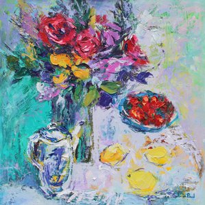 Fragole con fiori