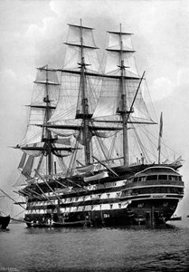 La nave scuola HMS St Vincent a Portsmouth, Hampshire, 1896 da Symonds and Co