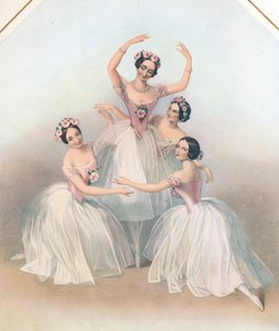 Il celebre Pas De Quatre: composto da Jules Perrot, c1850 da TH Maguire