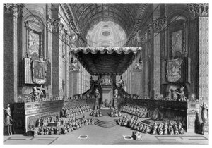 Canonizzazione dei santi nella chiesa di San Pietro, Roma da T. Brown