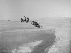 Via terra sopra Cape Roberts per evitare il pack di ghiaccio, c1911, 1913