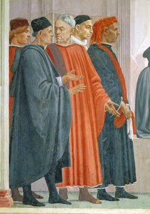 La resurrezione del figlio di Teofilo, re di Antiochia (dettaglio dei dignitari alla corte del re di Antiochia) da Tommaso Masaccio