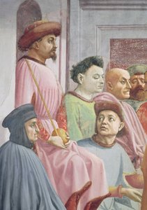 La resurrezione del figlio di Teofilo, re di Antiochia (dettaglio del re di Antiochia) da Tommaso Masaccio