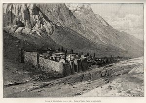 Il convento di Santa Caterina, Egitto. Incisione di Taylor per illustrare la storia 