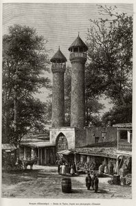 La moschea di Elisabethpol (o Gandja, o Kirovabad, Azerbaigian). Incisione di Taylor, per illustrare la storia 
