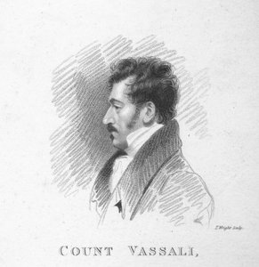 Conte Vassali, disegnato da A. Wivell nella Camera dei Lord