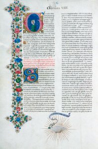 Pagina di manoscritto miniato dal Decameron, di Giovanni Boccaccio, italiano, c1467