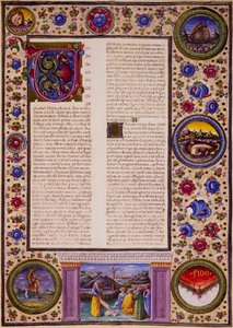 Incipit dal Libro di Gioele, dal Volume II della Bibbia di Borso d