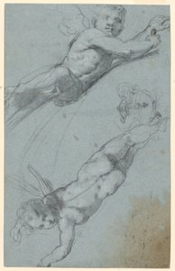 Schizzi di Due Putti Alati e un