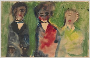 Drei weibliche Figuren in Abendkleidern da Tadeusz Makowski