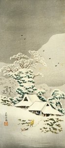 Scena nella neve a Sawatari nel distretto di Joshu, circa 1930 da Takahashi Shotei