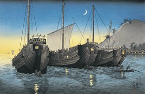 Navi giunche in mare da Takahashi Shotei