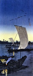 Barche serali a Sekiyado da Takahashi  Hiroaki