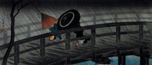 Pioggia sul ponte di Izumi da Takahashi Hiroaki