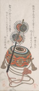 Tamburo e Keiro, un tipo di strumento musicale usato per la danza Bugaku, XIX secolo da Takashima Chiharu