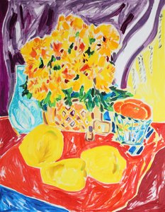 Fiori dai colori vivaci e limoni da Tamara Jare