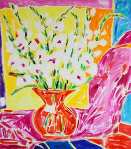 Vaso con gladioli dai colori vivaci da Tamara Jare