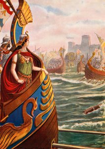 Cleopatra alla battaglia di Azio da Tancredi Scarpelli