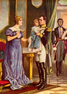 Napoleone che saluta la sua famiglia mentre parte per l