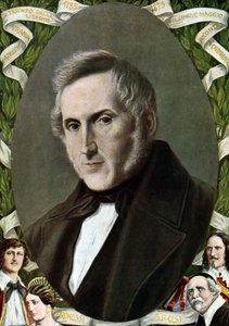 Ritratto di Alessandro Manzoni (1785 - 1873), scrittore italiano, illustrazione di Tancredi Scarpelli (1866-1937) da 