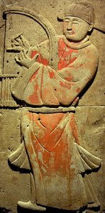 Stele raffigurante un musicista (terracotta) da Tang Dynasty Chinese School