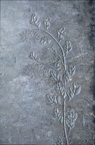 Stele incisa con un crisantemo, fiori e foglie, 618-907