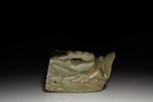 La Testa di Drago di Giada Junkunc da Tang Dynasty Chinese School