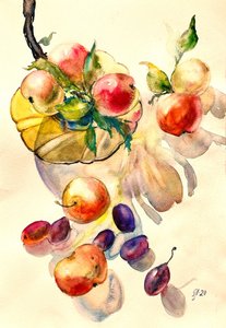 Natura morta con frutta in abbondanza da Tanya Lundmark