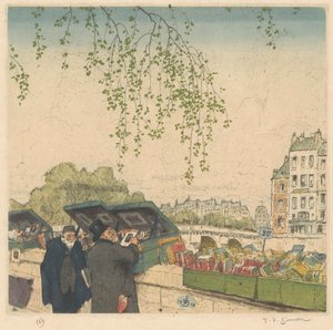 Libraio su un molo a Parigi