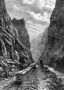 Un treno che attraversa le Montagne Rocciose, USA, XIX secolo da Taylor